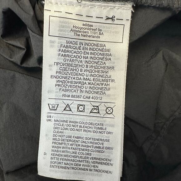 Adidas Black Windbreaker Hooded Half Zip Kangaroo Logo Pocket Medium Layers - Picture 5 of 8